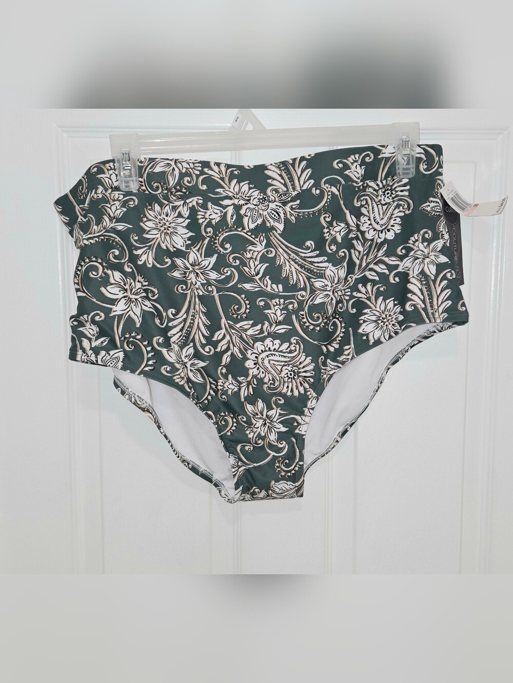 Aqua Couture Olive Paisley Swimsuit Bottoms Size 2X New With Tags